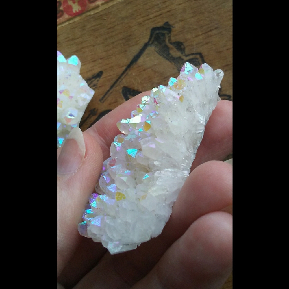 💖💜Aura Quartz Crystal Cluster - S - Picture 4 of 14